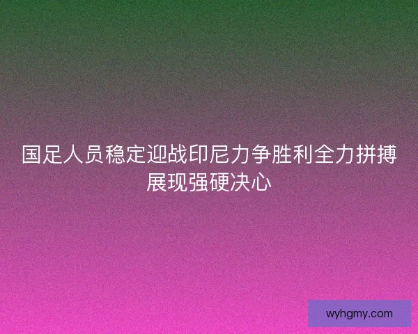 国足人员稳定迎战印尼力争胜利全力拼搏展现强硬决心