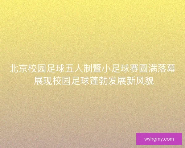 北京校园足球五人制暨小足球赛圆满落幕 展现校园足球蓬勃发展新风貌