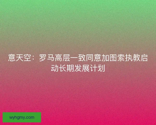 意天空：罗马高层一致同意加图索执教启动长期发展计划